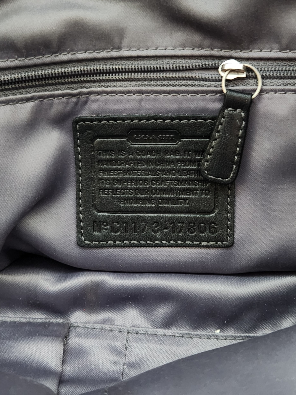 Coach Black Signature Tote with Silver-Tone Hardware - Picture 4 of 8